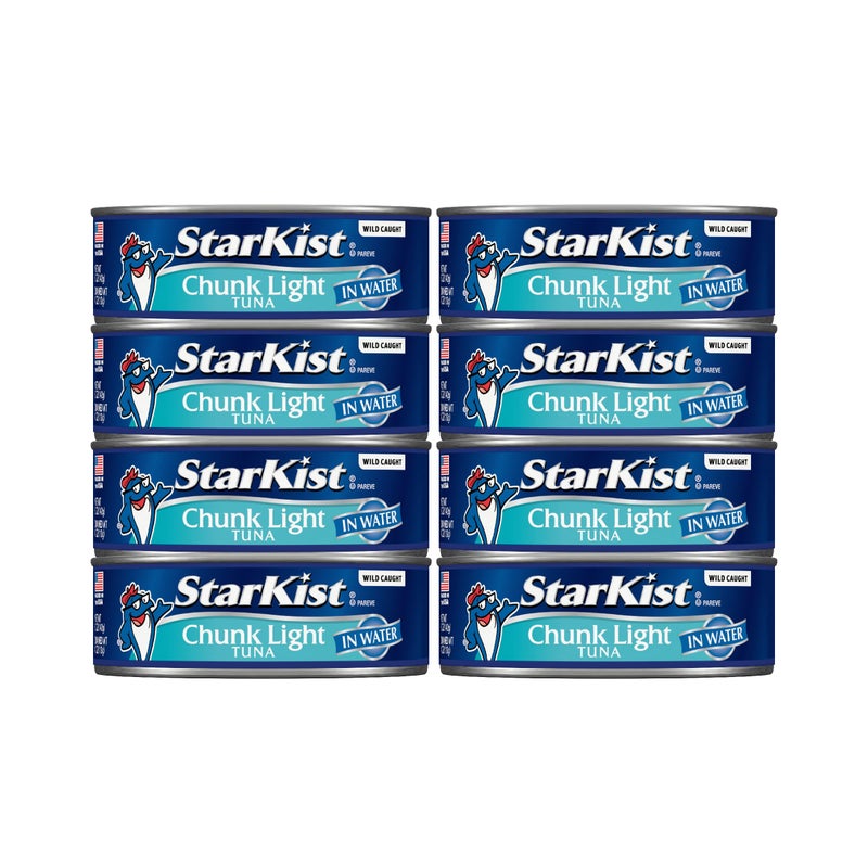 StarKist Chunk Light Tuna in Water, 5 oz (8 Pack) Canned Tuna Fish, Wild Caught, Gluten Free, Ready to Eat, Perfect for Salads, Keto Meals and Snacks, with 20g Protein & 90 Calories Per Serving - Image 1